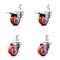Service Caster 3.5 Inch Red Poly Swivel 3/4 Inch Square Stem Caster Total Lock Brakes, 2PK SCC-SQTTL20S3514-PPUB-RED-34-2-S-2 - alternate 1